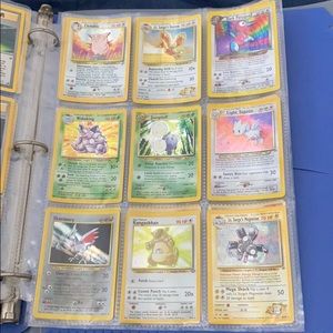 Pokémon cards near mint condition.
